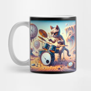 Cat playing drums Mug